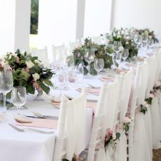 Biele šifónové prehozy