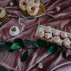 Staroružový zamatový obrus hranatý - malý