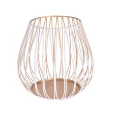 Biela zlato-medená váza/svietnik