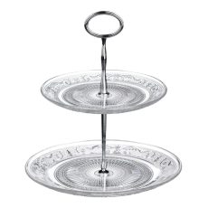 Sklenená etažérka 2-poschodová