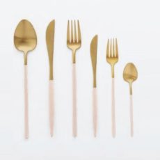 Zlatý blush príbor - 6 dielny set