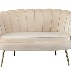 Béžová zamatová sedačka