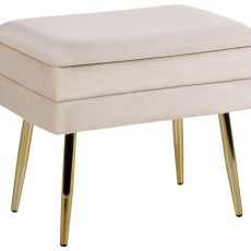 Béžová zamatová taburetka