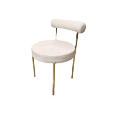 Biela/ružová stolička Koya velvet